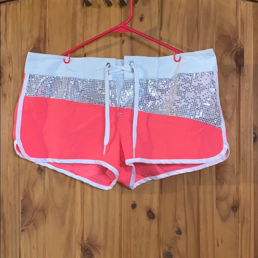 OP pink and sparkle swim shorts